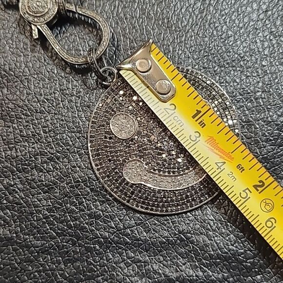 Black Diamond Smiley Face Necklace - Picture 15 of 17